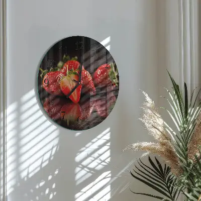 Klok glas met opdruk rond Aardbeien