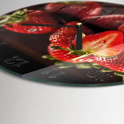 Klok glas met opdruk rond Aardbeien