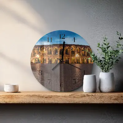 Ronde glazen wandklok Standbeeld