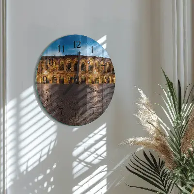 Ronde glazen wandklok Standbeeld