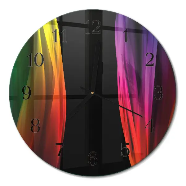 Ronde glazen wandklok Abstractie