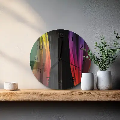 Ronde glazen wandklok Abstractie