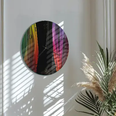 Ronde glazen wandklok Abstractie