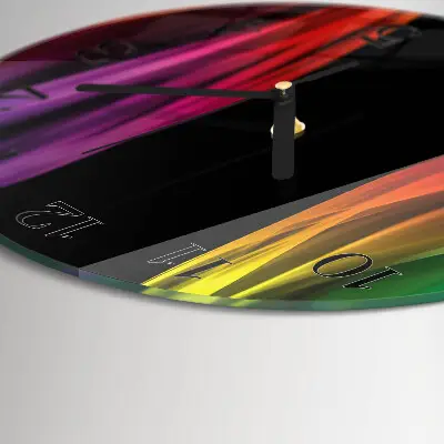 Ronde glazen wandklok Abstractie