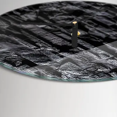 Ronde glas klok Stenen