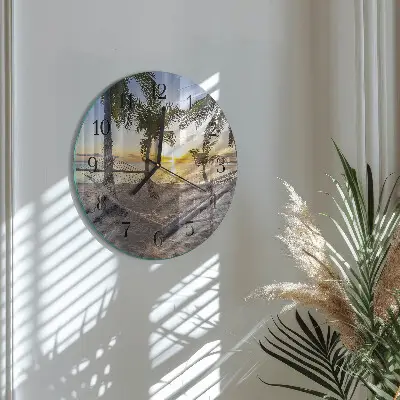 Ronde glazen wandklok Hangmat