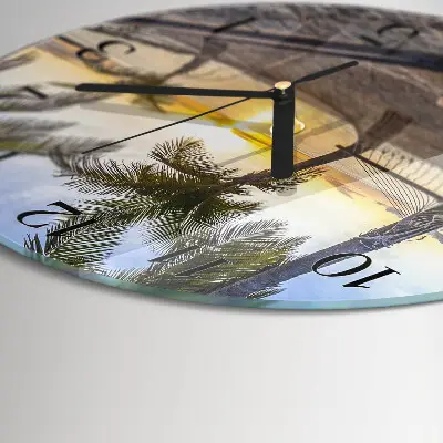 Ronde glazen wandklok Hangmat