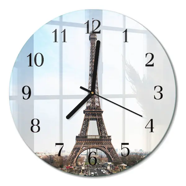 Wandklok glas decoratie rond Eiffeltoren
