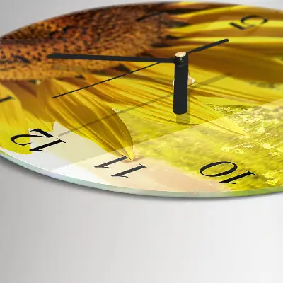 Klok glas met opdruk rond Zonnebloem