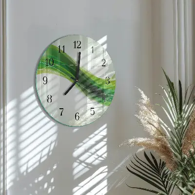 Klok glas met opdruk rond Abstractie