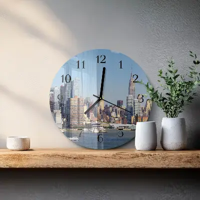 Ronde glazen klok Horizon