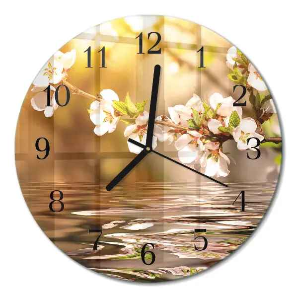 Ronde glas klok Bloemen