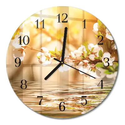 Klok glas met opdruk rond Bloemen