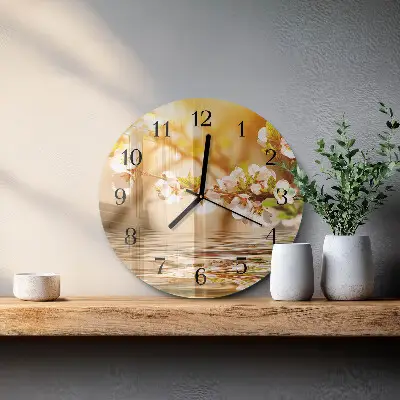 Klok glas met opdruk rond Bloemen