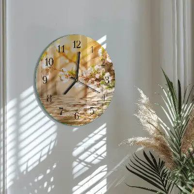 Klok glas met opdruk rond Bloemen