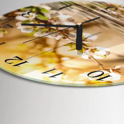 Klok glas met opdruk rond Bloemen
