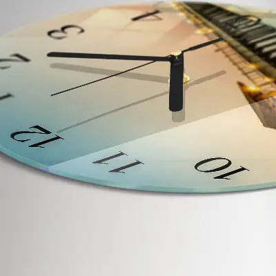 Klok glas met opdruk rond Houten steiger