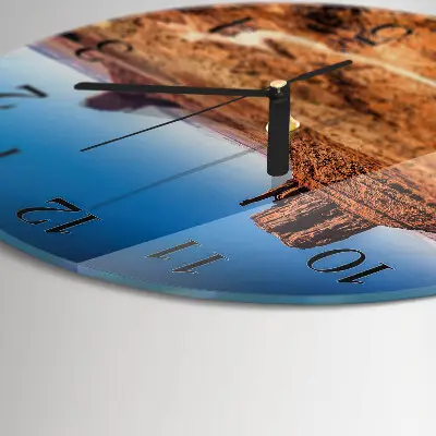 Ronde glazen wandklok Woestijn