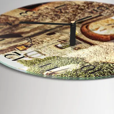 Wandklok glas decoratie rond Laan