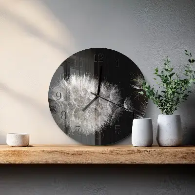 Ronde glas klok Paardebloem