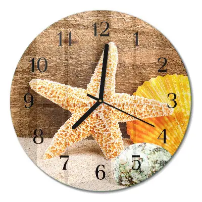 Klok glas met opdruk rond Zeester