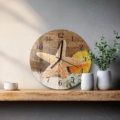 Klok glas met opdruk rond Zeester