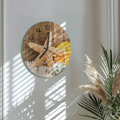 Klok glas met opdruk rond Zeester