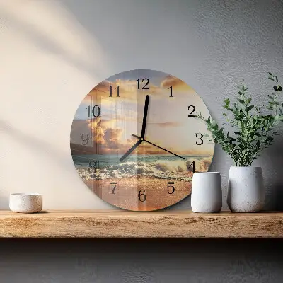 Ronde glas klok Zandkust