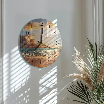 Ronde glas klok Zandkust