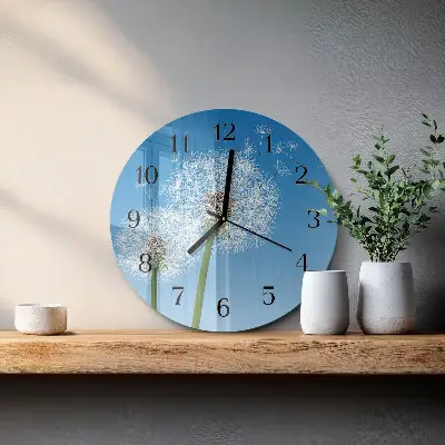 Klok glas met opdruk rond Paardebloem