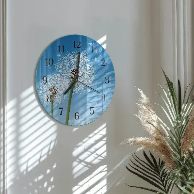 Klok glas met opdruk rond Paardebloem