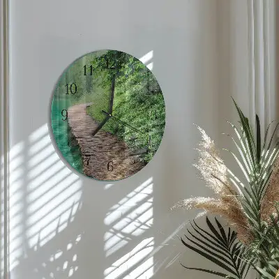 Ronde glazen klok Houten steiger
