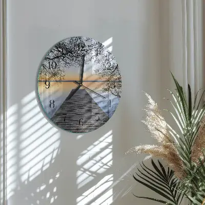 Wandklok glas decoratie rond Schemering