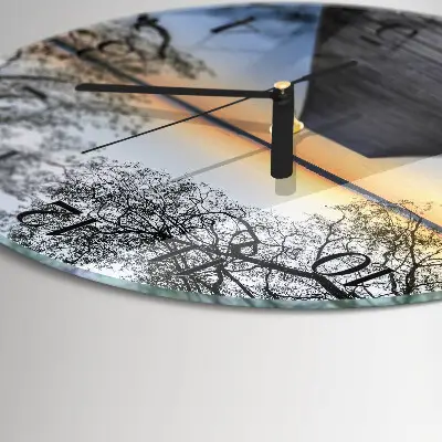 Wandklok glas decoratie rond Schemering