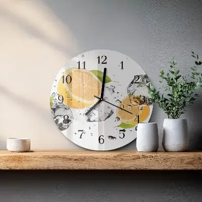Ronde glazen klok Citrus