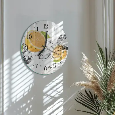 Ronde glazen klok Citrus