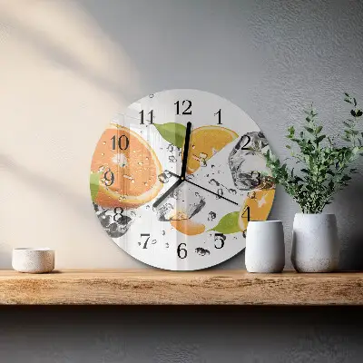 Ronde glas klok Sinaasappels