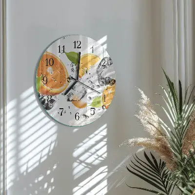 Ronde glas klok Sinaasappels