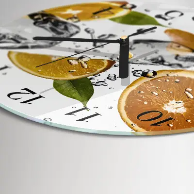 Ronde glas klok Sinaasappels