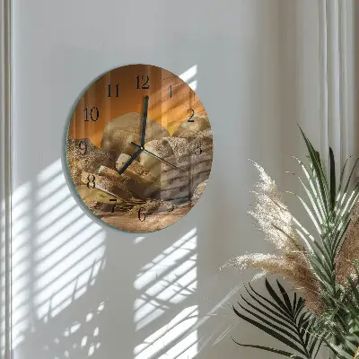 Wandklok glas decoratie rond Brood