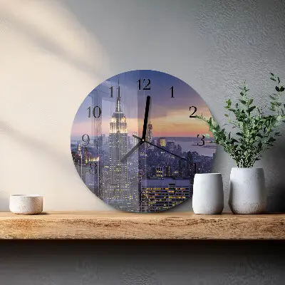 Ronde glazen klok Stad