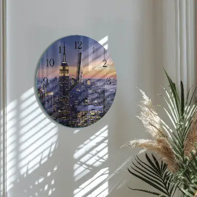 Ronde glazen klok Stad