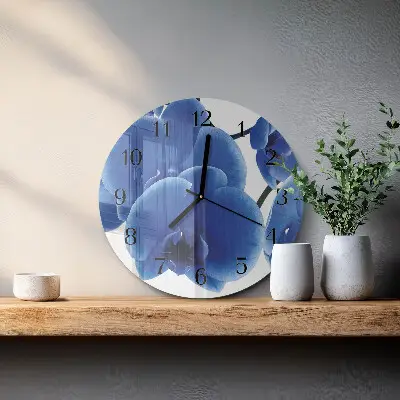 Klok glas met opdruk rond Orchidee