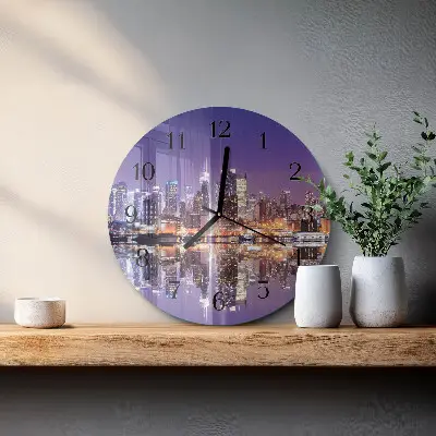 Ronde glazen klok Stad