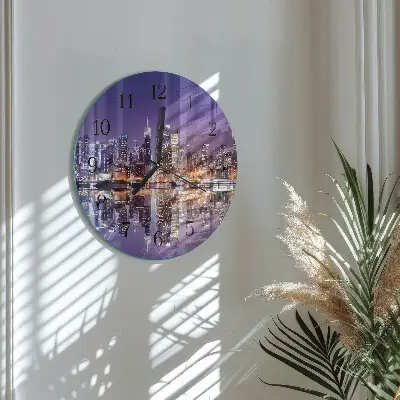 Ronde glazen klok Stad