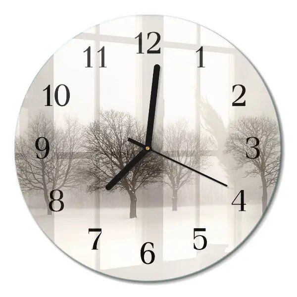 Klok glas met opdruk rond Winter