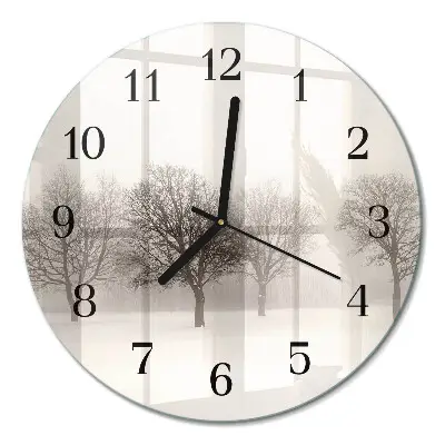 Klok glas met opdruk rond Winter