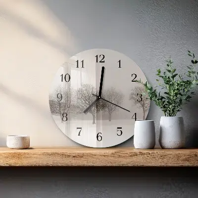 Klok glas met opdruk rond Winter