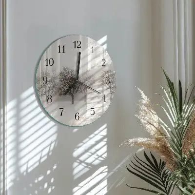 Klok glas met opdruk rond Winter