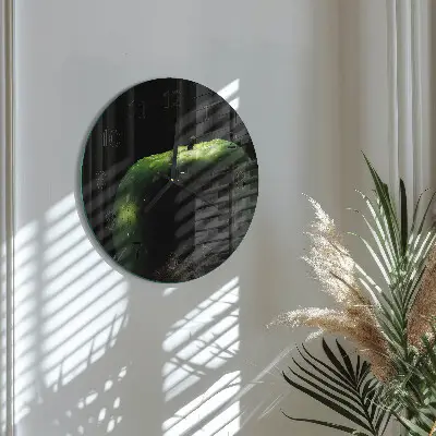 Ronde glazen wandklok Appel